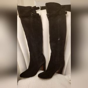SAM EDELMAN Sutton Black Suede Over-The-Knee Boots Size 9 M.